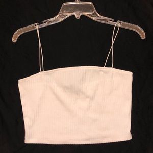 White Crop Tank Top